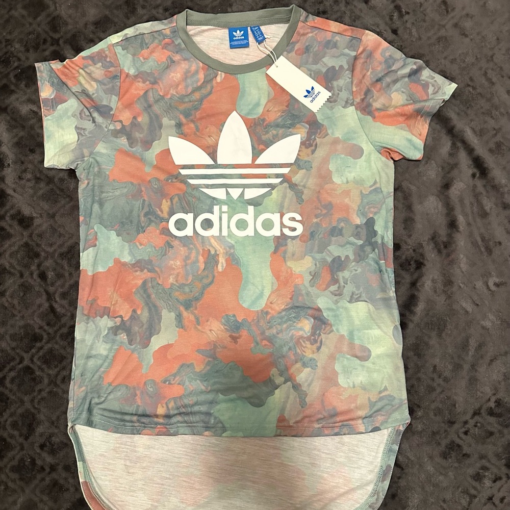 Adidas Originals Pastel Camo Print Trefoil T-Shirt